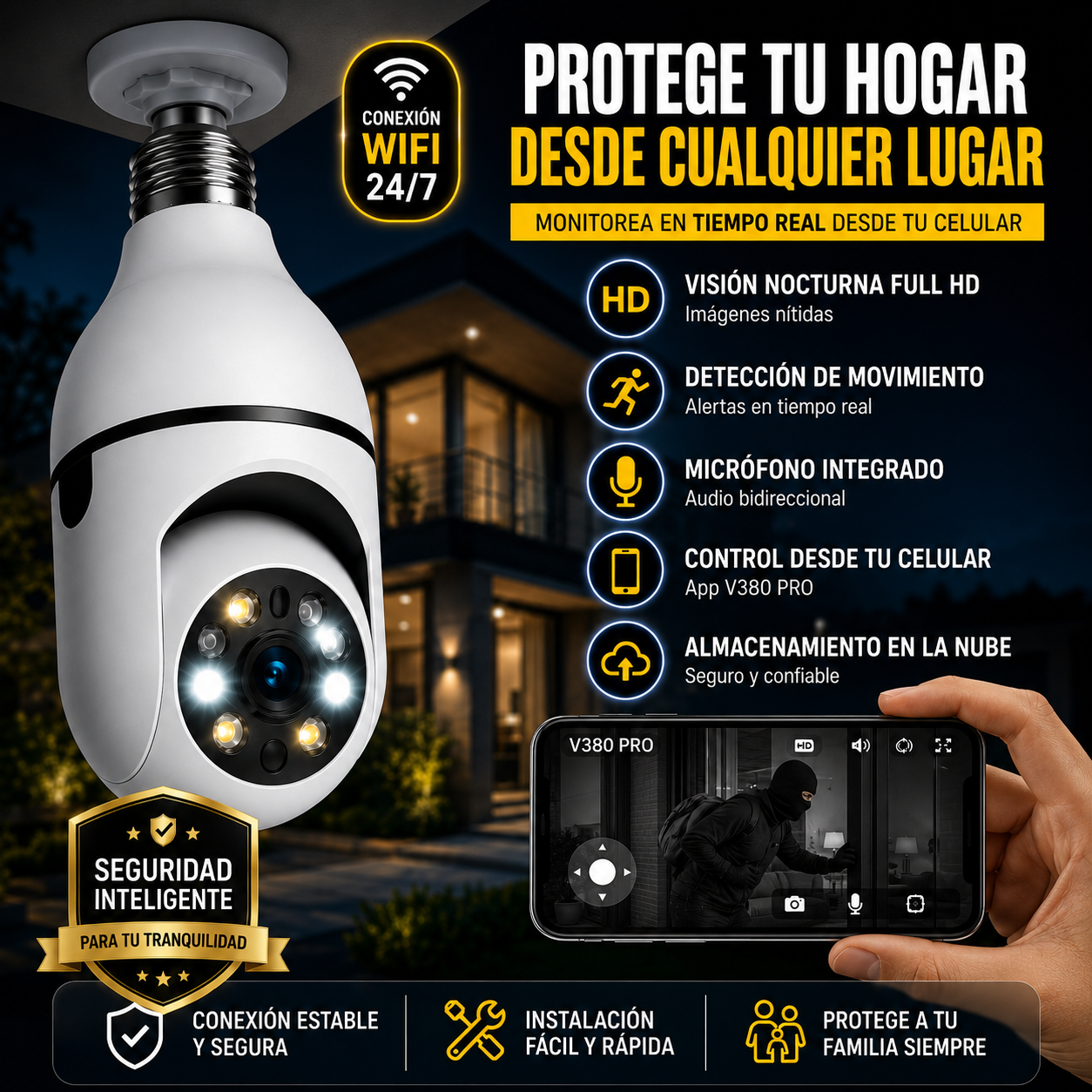 CAMARA DE VIGILANCIA INTELIGENTE - PROTEGE A TU FAMILIA ANTES DE QUE SEA DEMASIADO TARDE